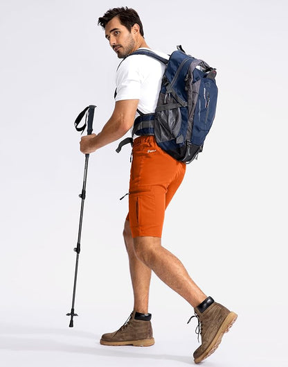 Pudolla Men's Hiking Cargo Shorts 9" Lightweight Outdoor Work Shorts for Men Travel Golf Camping