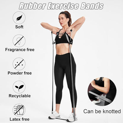 Resistance Bands for Working Out, Physical Therapy Bands, Latex Free Elastic and Exercise Bands Set