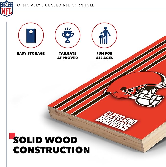 NFL 2' x 3' Solid Wood Cornhole Set with Direct Print HD Team Graphics – Great Gift for Any