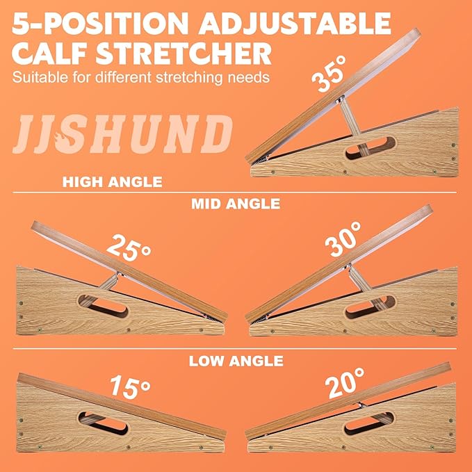 Slant Board for Calf Stretching, Adjustable Wooden Calf Stretcher Incline Board, Calf Stretch Board