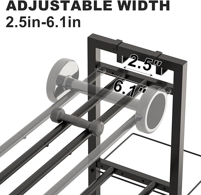 3-Tier Adjustable Dumbbell Rack Heavy Duty Metal Storage Rack, Dumbbell Weight Rack and Kettlebells