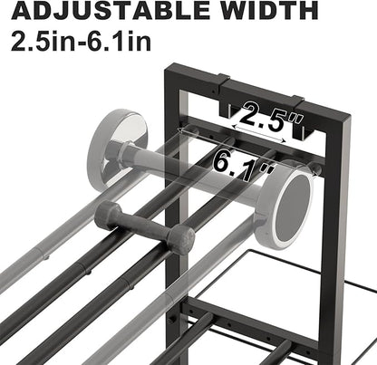 3-Tier Adjustable Dumbbell Rack Heavy Duty Metal Storage Rack, Dumbbell Weight Rack and Kettlebells