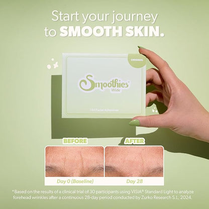 Smoothies Wide Wrinkle Patches for Face Overnight - Facial Patches for Elevens, Crows Feet and