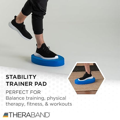 THERABAND Stability Trainer Pad, Intermediate Level, Soft, Blue Foam Balance Pad for Physical