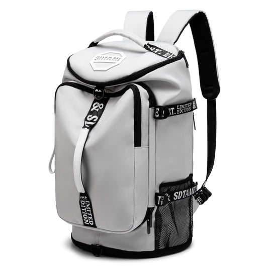 Gym Duffel Backpack with Shoe Pocket & Laptop Sleeve(Grey)