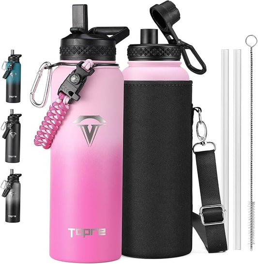 40oz Insulated Water Bottle,Stainless Steel Vacuum Water Bottle, BPA-Free & Leakproof -with