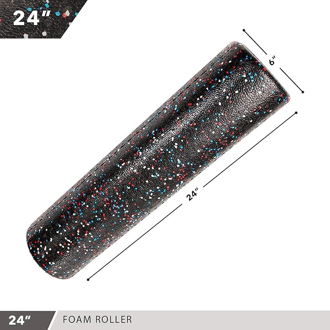 High-Density Round Foam Rollers - 4 Size and 8 Color Options - Massage Rollers for Stretching, Deep
