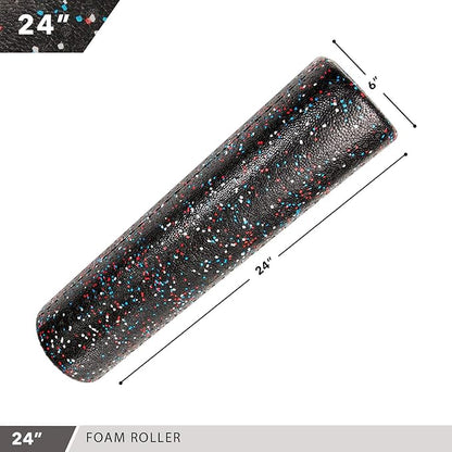 High-Density Round Foam Rollers - 4 Size and 8 Color Options - Massage Rollers for Stretching, Deep