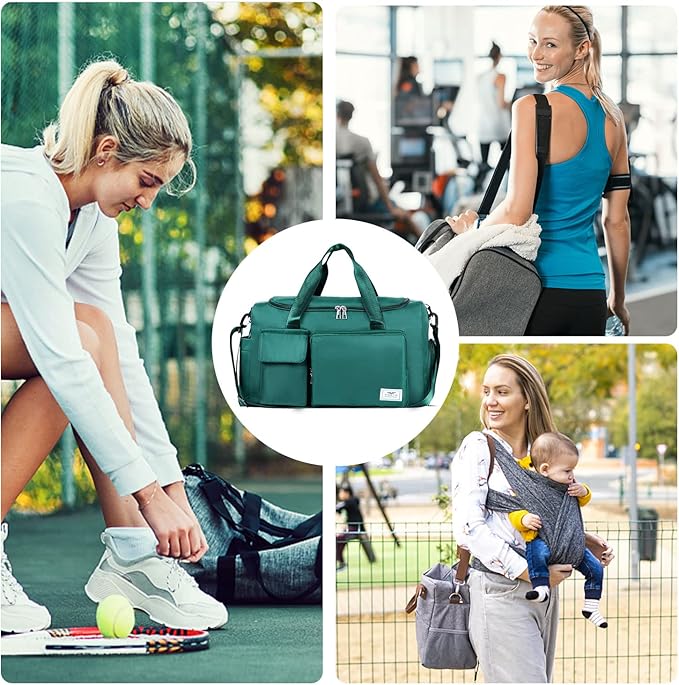 FIORETTO Women's Gym Duffle Bag with Shoes Compartment, 37L Capacity, Ideal for Travel, Gym
