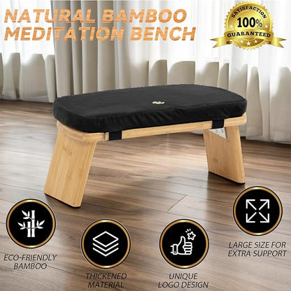 Meditation Bench, Bamboo Meditation Stool, Folding Kneeling Meditation Bench, Seiza Prayer Bench