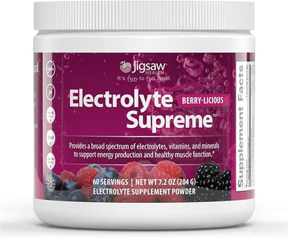 Jigsaw Health Electrolyte Supreme | Broad Spectrum of Electrolytes + Trace Minerals | Berry-Licious