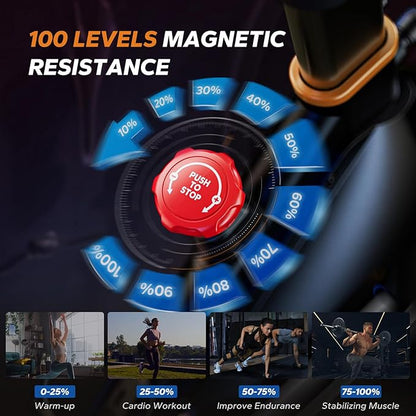 MERACH Magnetic Exercise Bike, Indoor Cycling Bike with Self-Developed App, 350 lbs Weight Capacity