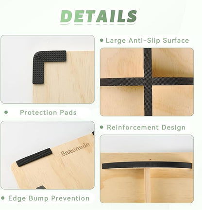 Professional Wooden Balance Board for Adults-Anti-Slip 350LBS Wobble Board for Physical Therapy