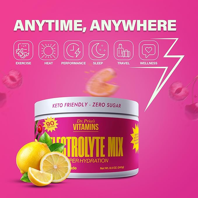 Dr. Price’s Electrolyte Mix | Sugar-Free Hydration Powder with 72+ Trace Minerals | No Sugar