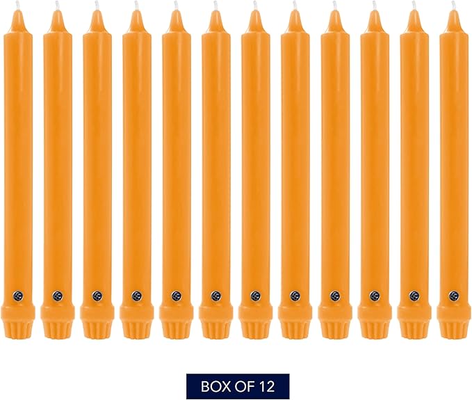 Colonial Candle Unscented Taper Candle, Classic Collection, Caramel, 12 in, Pack of 12 - Up to 10