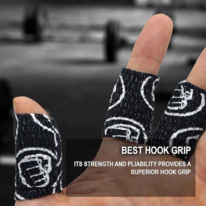 WOD Nation Flexible Hook-Grip Athletic Tape – Easy-Tear, Sweat-Proof Thumb & Finger Strips for