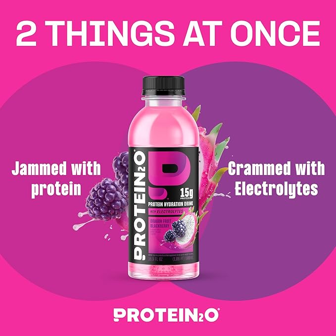 Protein2o Hydration Drink - 2-in-1 Liquid Clear Whey Protein Isolate and Electrolyte Drink - 15g