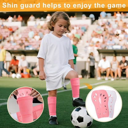 2 Pairs Shin Guards Soccer for Kids,Shin Pads Extra Lightweight Breathable Slide in Shin Guard for