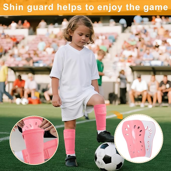 2 Pairs Shin Guards Soccer for Kids,Shin Pads Extra Lightweight Breathable Slide in Shin Guard for