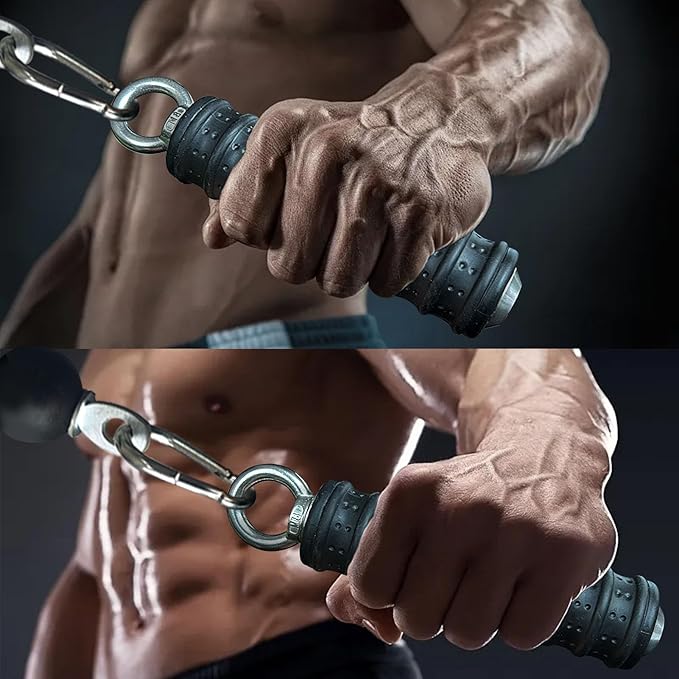 Ergonomic Tricep Rope Pulldown Attachments, Upgraded 27 32 40 & 47 Inch Extra Long Triceps Rope