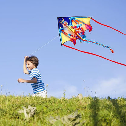 HONBO Large Delta Kite for Kids & Adults,Extremely Easy to Fly Kite for Beach Trip,String Line