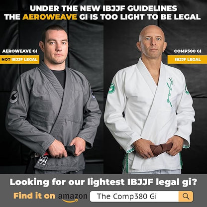 Gold BJJ Aeroweave Jiu Jitsu Gi - Ultra Lightweight BJJ Gi - Preshrunk Brazilian Jiu Jitsu Uniform