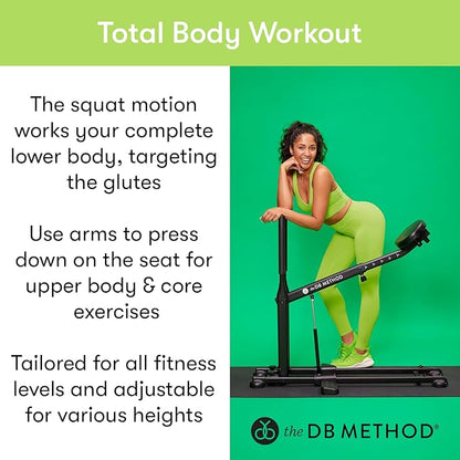 The DB Method Squat Machine, Workout Equipment for Home Gym, Exercise Leg and Glutes, Low Impact