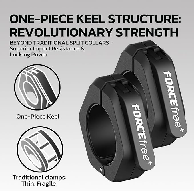 Barbell Clips (Pair), Barbell Clamps, Quick Release Olympic Barbell Clamps with Anti Slip TPR Grip