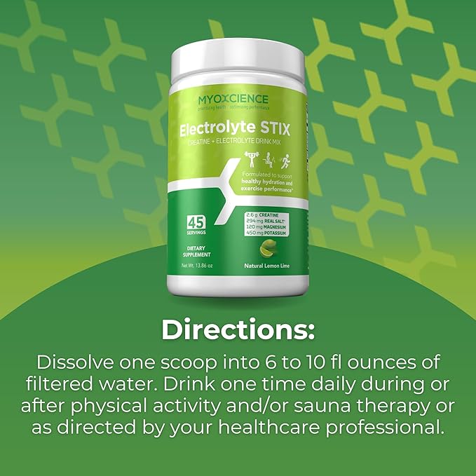MYOXCIENCE Electrolyte STIX | Creatine Electrolyte Powder | Recovery from Exercise & Muscle