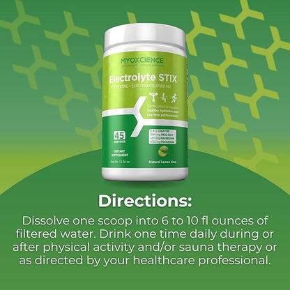 MYOXCIENCE Electrolyte STIX | Creatine Electrolyte Powder | Recovery from Exercise & Muscle