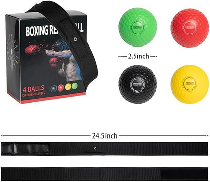 4 Difficulty Levels Boxing Reflex Ball with 1 Adjustable Headbands,MMA Training Equipment,Punching