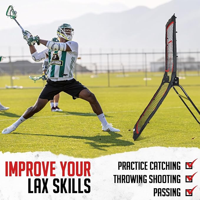 Lacrosse Rebounder, 4x7FT/4x6FT Lacrosse Rebound for Backyard with 5 Rebound Angles, Target Strip