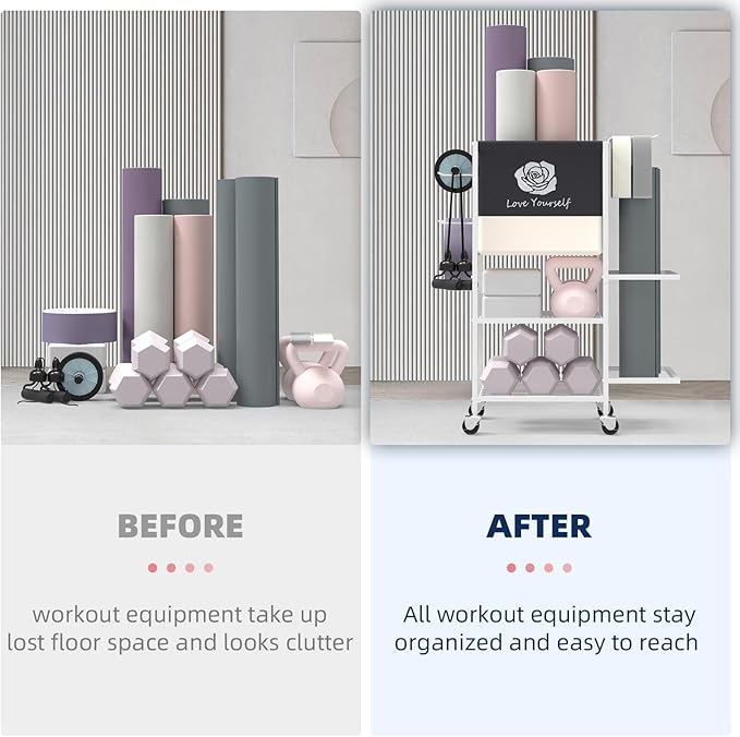 Yoga Mat Storage Rack，Home Gym Storage Rack Gym Workout Equipment Storage Organizer Fitness Weight