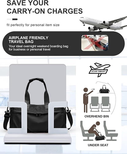 Gym Bag for Women Men, Sport Duffel Bag with Toiletry Bag & Shoe Compartment,Waterproof Travel