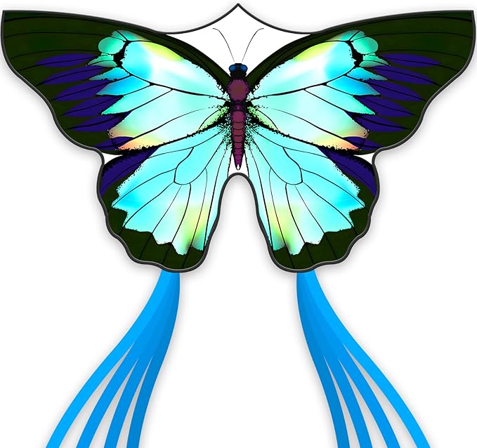 Green Butterfly Kite Premium Quality, Easy to Fly Perfect Outdoor Toy for Kids and Adults,Beach and