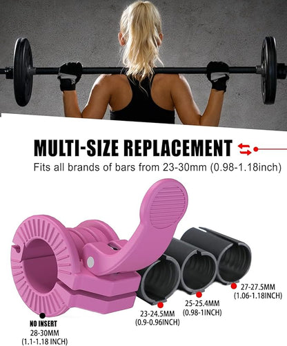 Barbell Clips 1 Inch Quick Release Weight Clamps 0.9-1.18inch Multi-Size Adjustable Olympic Clamps