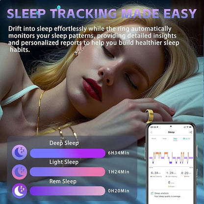 Fitness Tracker Ring for Men Women ??Smart Health Ring with Heart Rate, SpO2, Blood Pressure, Sleep