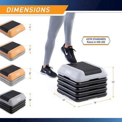 Circuit Fitness by Marcy 16 x 16 inches Adjustable Height Aerobic Step Platform with Adjustable