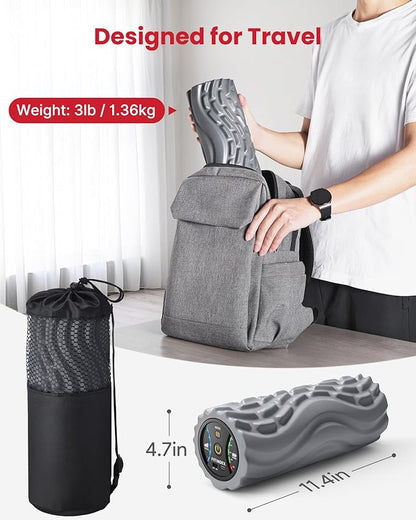 FITINDEX Vibrating Foam Roller for Back Pain, 5-Speed Muscle Massage, FSA HSA Eligible, Exercise