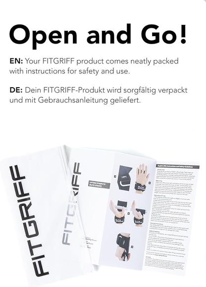 Fitgriff® Elite Straps - Lifting Wrist Straps (Rubber Grips) for Weightlifting, Gym, Workout