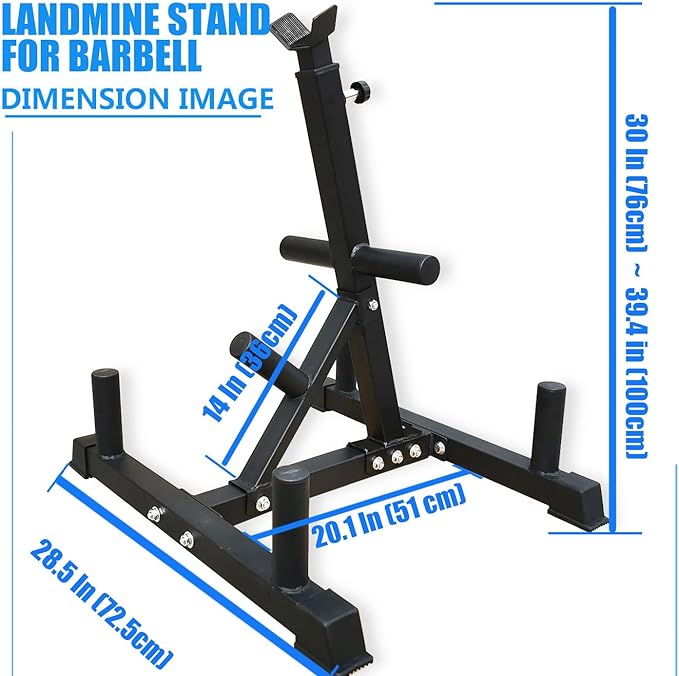 Viking Press Landmine Handle for 2-Inch Barbell, Hack Squat T-Bar Row Attachment Strength Training