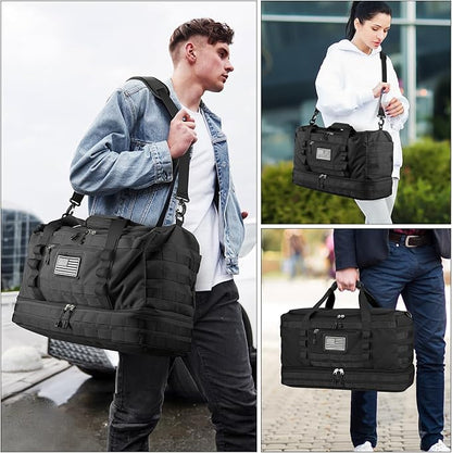 ETRONIK Travel Bag for Men Women, Gym Bag & Tactical Duffle Bags for Travel, Carry on with Toiletry