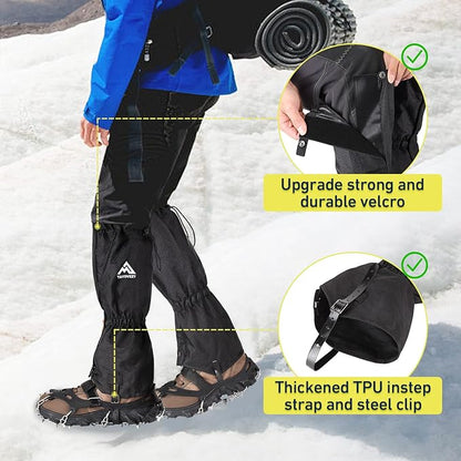 Gaiters for Hiking ??Waterproof and Breathable Leg Gaiters for Women and Men Boots, Adjustable