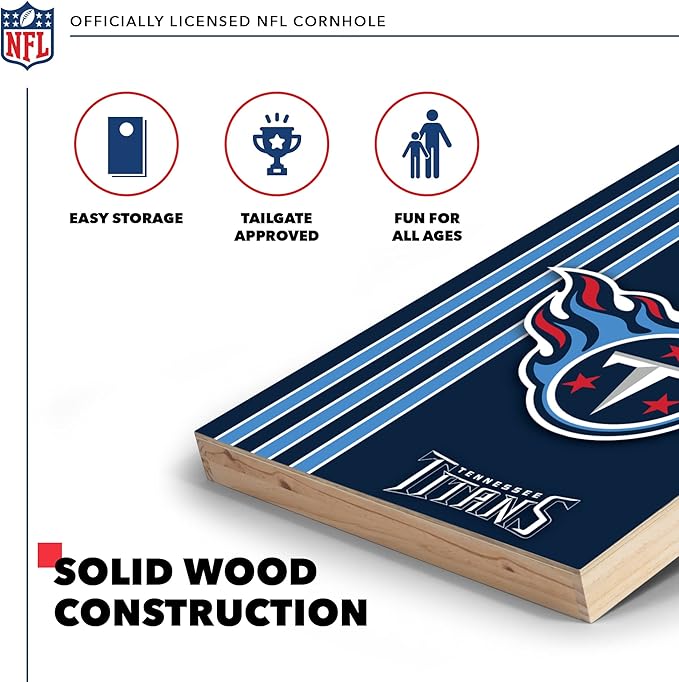 NFL 2' x 3' Solid Wood Cornhole Set with Direct Print HD Team Graphics – Great Gift for Any