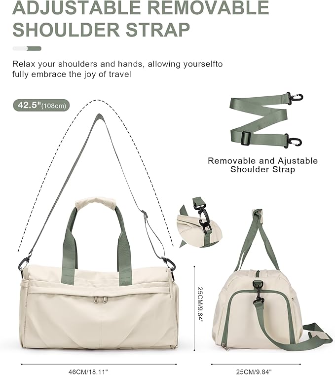 Gym Bag for Women Duffle Bag with Shoe Compartment Yoga Mat Bag Sports Workout Bag Weekend