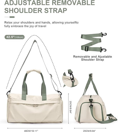 Gym Bag for Women Duffle Bag with Shoe Compartment Yoga Mat Bag Sports Workout Bag Weekend