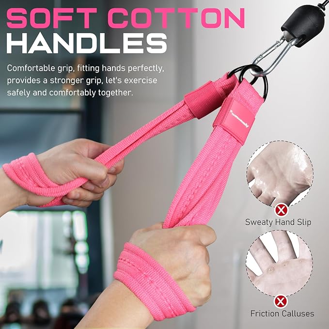 Tricep Rope Cable Attachment Handles for Gym, 13inch Exercise Handles, Tricep Pull Down Attachments