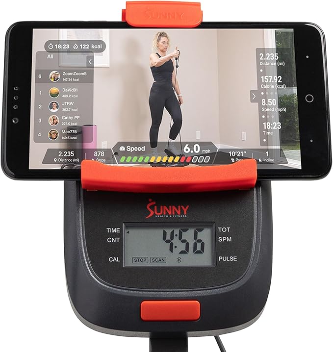 Sunny Health & Fitness Stair Stepper w/Handlebar, Extended Step Range Climber Machine for Legs