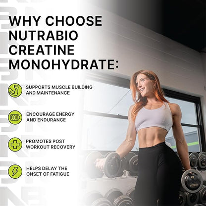 NutraBio Pure Micronized Creatine Monohydrate Powder Supplement, Unflavored, (1000 g) - Supports