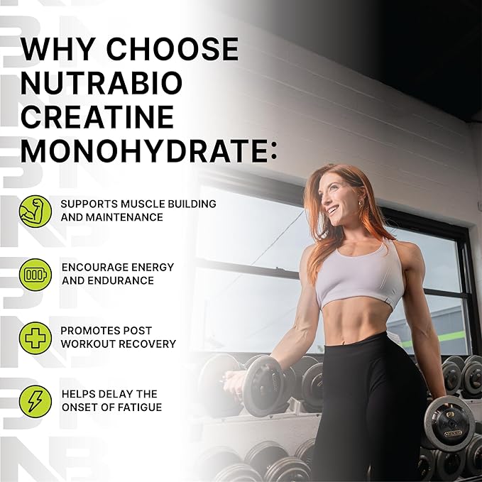 NutraBio Pure Micronized Creatine Monohydrate Powder Supplement, Unflavored, (150 g) - Supports